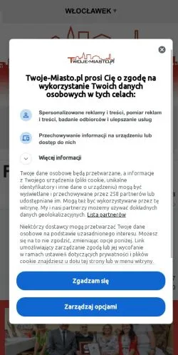 스폰서 기사용 폴란드 매체 Włocławek Twoje Miasto 사이트 미리보기