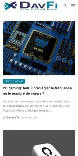 Aperçu du site DavFi, média de France pour articles sponsorisés