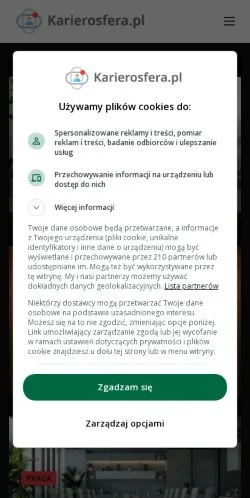 Podgląd witryny Karierosfera, medium z kraju Polska do artykułów sponsorowanych