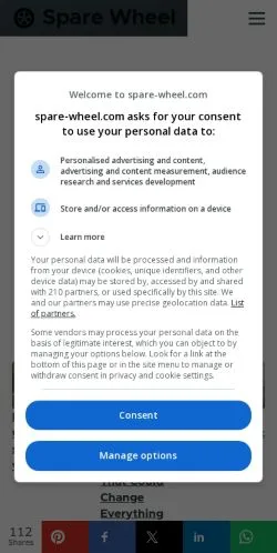 Vista previa del sitio Spare Wheel, medio de Estados Unidos para artículos patrocinados