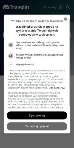 Podgląd witryny Travelin, medium z kraju Polska do artykułów sponsorowanych