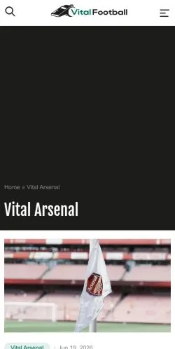 Anteprima del sito Vital Football Arsenal, media di Regno Unito per articoli sponsorizzati