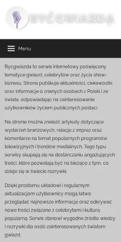 Anteprima del sito Być Gwiazdą, media di Polonia per articoli sponsorizzati