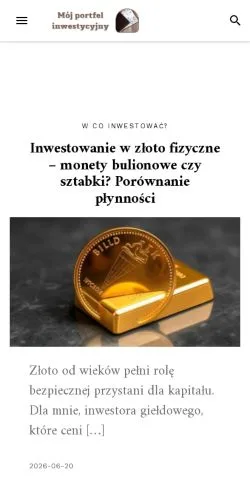 Anteprima del sito Mój Portfel Inwestycyjny, media di Polonia per articoli sponsorizzati