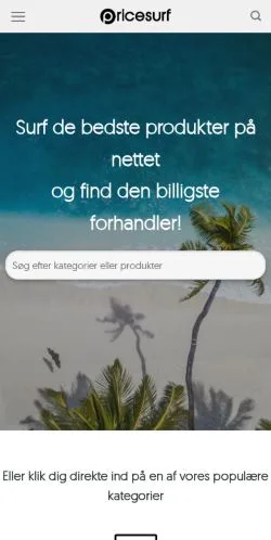 Voorbeeld van de site Pricesurf, medium uit Denemarken voor gesponsorde artikelen