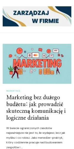 Anteprima del sito Zarządzaj W Firmie, media di Polonia per articoli sponsorizzati