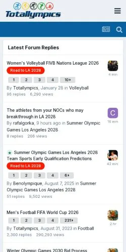 Aperçu du site Totallympics, média de États-Unis pour articles sponsorisés
