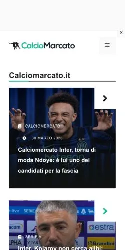 Anteprima del sito Calciomarcato, media di Italia per articoli sponsorizzati