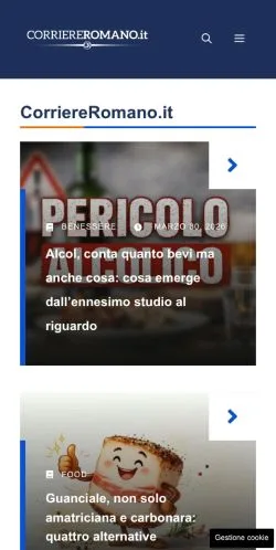 Anteprima del sito CorriereRomano, media di Italia per articoli sponsorizzati