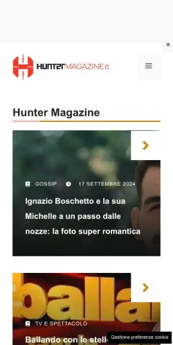 Anteprima del sito Hunter Magazine, media di Italia per articoli sponsorizzati