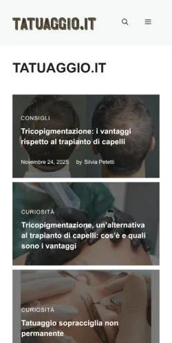 スポンサード記事向けのイタリアメディア、Tatuaggioのサイトプレビュー