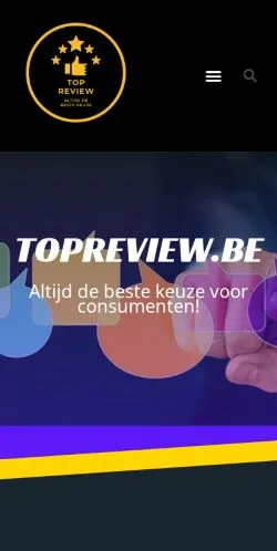 Anteprima del sito Topreview, media di Belgio per articoli sponsorizzati