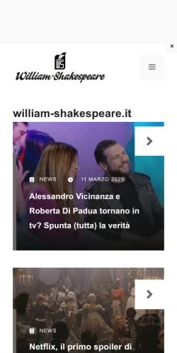 Podgląd witryny William Shakespeare, medium z kraju Włochy do artykułów sponsorowanych