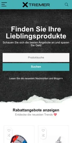 Anteprima del sito X-Tremer, media di Germania per articoli sponsorizzati