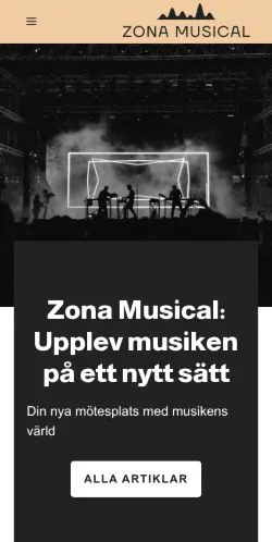 Preview of the Zona Musical website, a media outlet in Sweden for sponsored articles