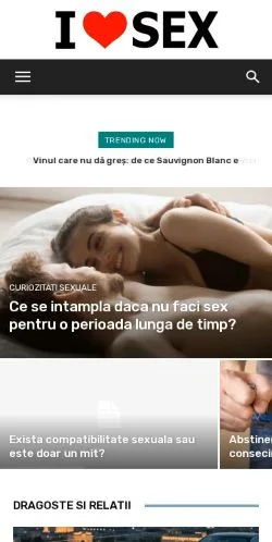 Förhandsvisning av webbplatsen IloveSex, medium i Rumänien för sponsrade artiklar