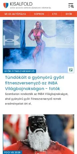 Anteprima del sito KISALFOLD, media di Ungheria per articoli sponsorizzati