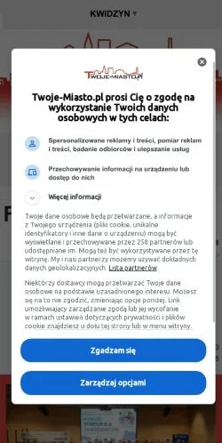 Anteprima del sito Kwidzyn Twoje Miasto, media di Polonia per articoli sponsorizzati