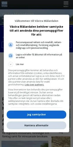 Podgląd witryny Västra Mälardalen, medium z kraju Szwecja do artykułów sponsorowanych