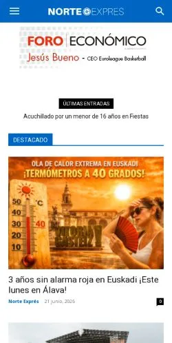Aperçu du site Norte Exprés, média de Espagne pour articles sponsorisés