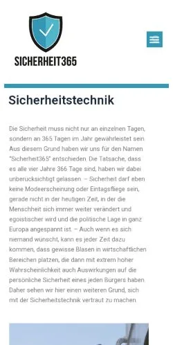 Anteprima del sito Sicherheit365, media di Germania per articoli sponsorizzati