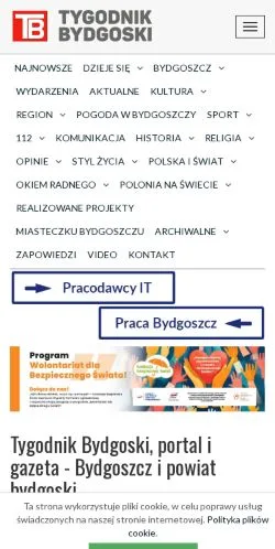 스폰서 기사용 폴란드 매체 Tygodnik Bydgoski 사이트 미리보기