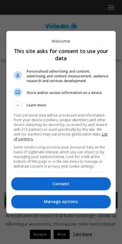 スポンサード記事向けのデンマークメディア、Vinbodenのサイトプレビュー