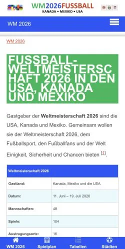 Podgląd witryny WM 2026, medium z kraju Niemcy do artykułów sponsorowanych
