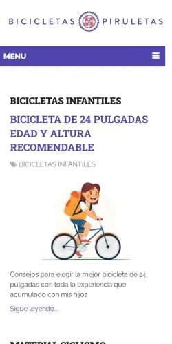 Anteprima del sito Bicicletas Y Piruletas, media di Spagna per articoli sponsorizzati