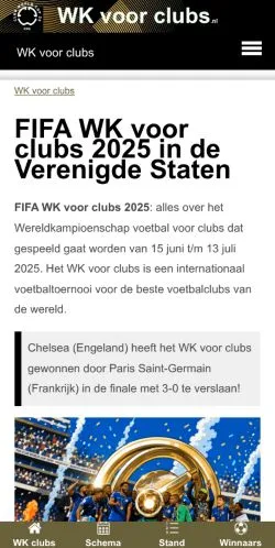 Anteprima del sito WK Voor Clubs 2025, media di Paesi Bassi per articoli sponsorizzati