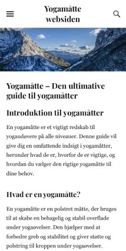 스폰서 기사용 덴마크 매체 Yogamåtte 사이트 미리보기