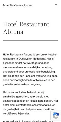 Anteprima del sito Hotel Restaurant Abrona, media di Paesi Bassi per articoli sponsorizzati