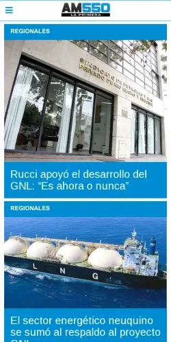 Anteprima del sito AM550 La Primera, media di Argentina per articoli sponsorizzati