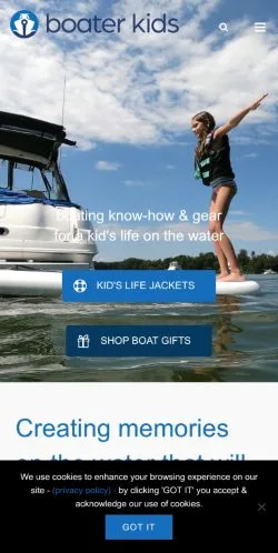 스폰서 기사용 미국 매체 Boater Kids 사이트 미리보기
