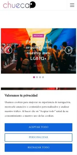 Vista previa del sitio Chueca LGBT+, medio de México para artículos patrocinados