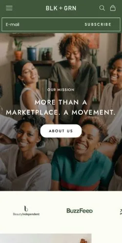 Pré-visualização do site BLK + GRN, meio de Estados Unidos para artigos patrocinados