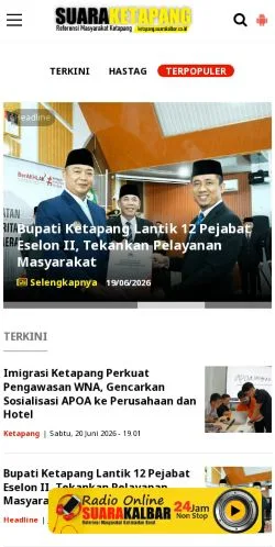 Anteprima del sito Suara Ketapang, media di Indonesia per articoli sponsorizzati