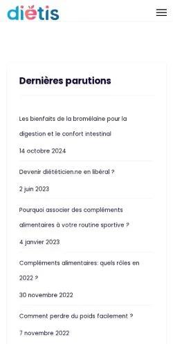 Anteprima del sito Dietis, media di Francia per articoli sponsorizzati