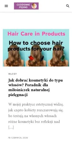 Podgląd witryny Codzienne Piękno, medium z kraju Polska do artykułów sponsorowanych