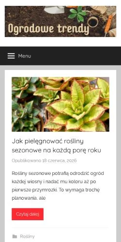 Anteprima del sito Ogrodowe Trendy, media di Polonia per articoli sponsorizzati