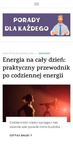 Podgląd witryny Porady Dla Każdego, medium z kraju Polska do artykułów sponsorowanych