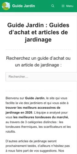 Forhåndsvisning av nettstedet Guide Jardin, medium fra Frankrike for sponsede artikler