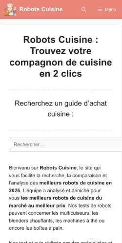 Podgląd witryny Robots Cuisine, medium z kraju Francja do artykułów sponsorowanych