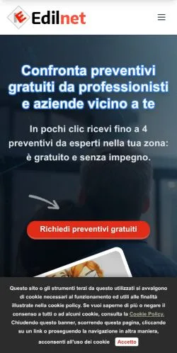 Forhåndsvisning av nettstedet Edilnet, medium fra Italia for sponsede artikler