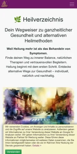 Podgląd witryny Heilverzeichnis, medium z kraju Niemcy do artykułów sponsorowanych