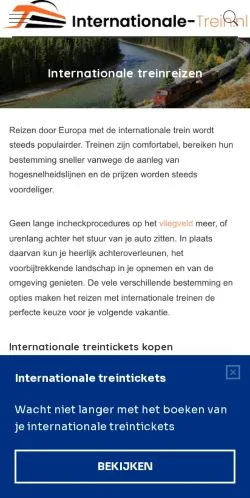 Anteprima del sito Internationale Trein, media di Paesi Bassi per articoli sponsorizzati