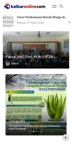 Anteprima del sito KalbarOnline, media di Indonesia per articoli sponsorizzati