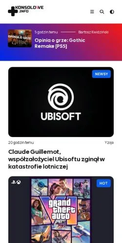 Podgląd witryny Konsolowe, medium z kraju Polska do artykułów sponsorowanych