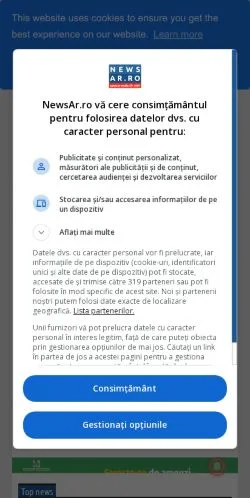 Anteprima del sito NewsAr, media di Romania per articoli sponsorizzati
