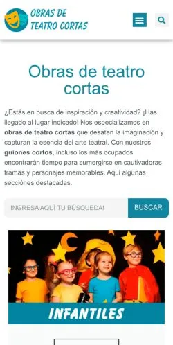 Anteprima del sito Obras De Teatro Cortas, media di Spagna per articoli sponsorizzati